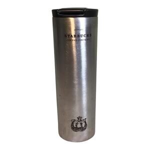 Starbucks 16 oz Silver Troy anniversary Heritage Siren Mermaid Tumbler old logo